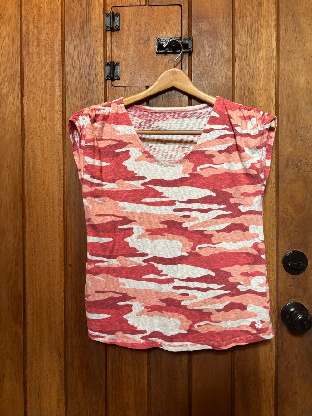 T by Talbots Pink Camo Short-Sleeve Top